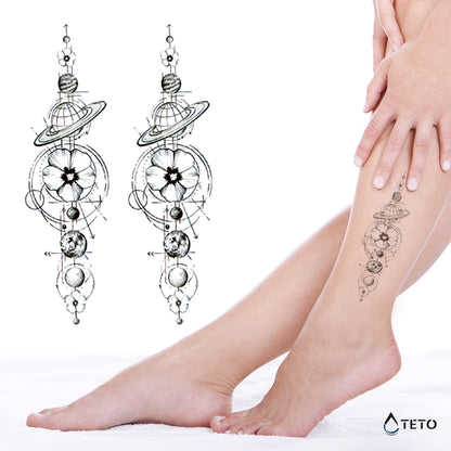 Reihe von Planeten - Set - TETO Temporäre Tattoos