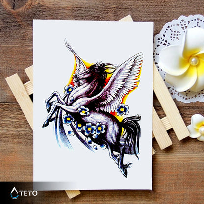 Flügelpferd - TETO Temporäre Tattoos