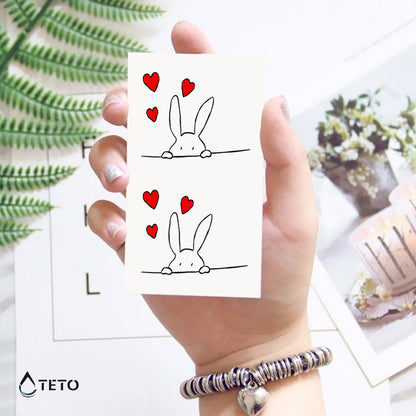 Verliebter Hase - Set - TETO Temporäre Tattoos