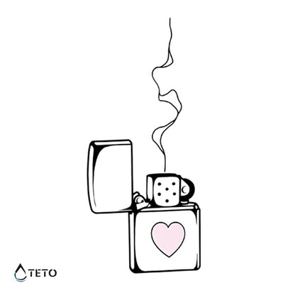 Feuerzeug - Herz - TETO Temporäre Tattoos
