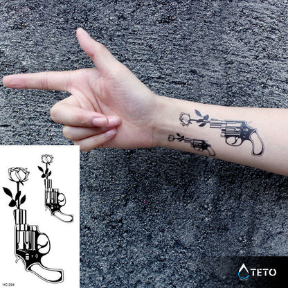 Schieße Blumen - Set - TETO Temporäre Tattoos