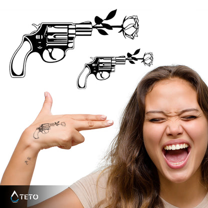 Schieße Blumen - Set - TETO Temporäre Tattoos