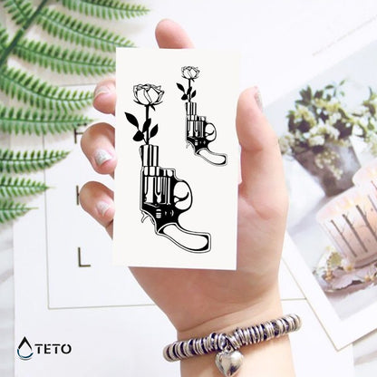 Schieße Blumen - Set - TETO Temporäre Tattoos