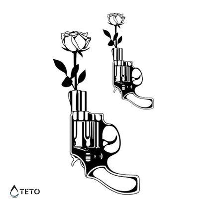 Schieße Blumen - Set - TETO Temporäre Tattoos