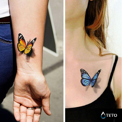 Dreidimensionale Schmetterlinge - Set - TETO Temporäre Tattoos