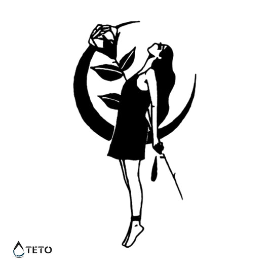 Frau mit einer Rose - TETO Temporäre Tattoos