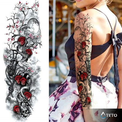 Baum mit Rosen - TETO Temporäre Tattoos