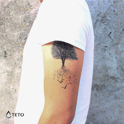 Baum des Lebens mit Vögeln - TETO Temporäre Tattoos