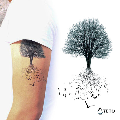 Baum des Lebens mit Vögeln - TETO Temporäre Tattoos