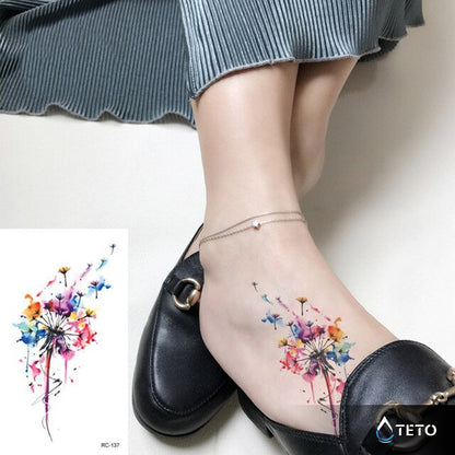 Buntes Löwenzahn - TETO Temporäre Tattoos