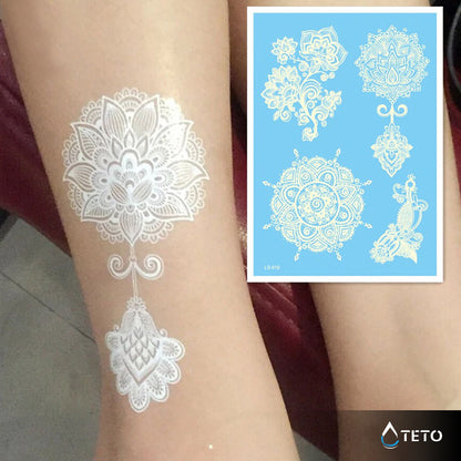 Mandala Typ M - Weiße - Set - TETO Temporäre Tattoos