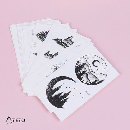 Berge und Mond - Set - TETO Temporäre Tattoos