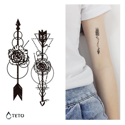 Pfeile mit Blumen - Set - TETO Temporäre Tattoos