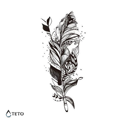Zerfallende Feder - TETO Temporäre Tattoos