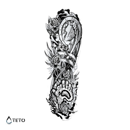 Schwarze Rose - TETO Temporäre Tattoos