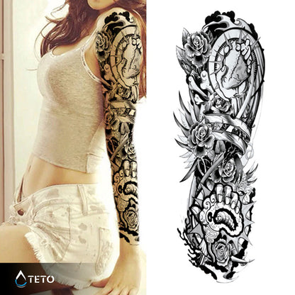 Schwarze Rose - TETO Temporäre Tattoos