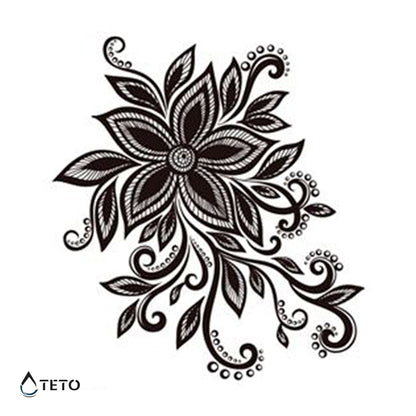 Schwarze Blume - TETO Temporäre Tattoos