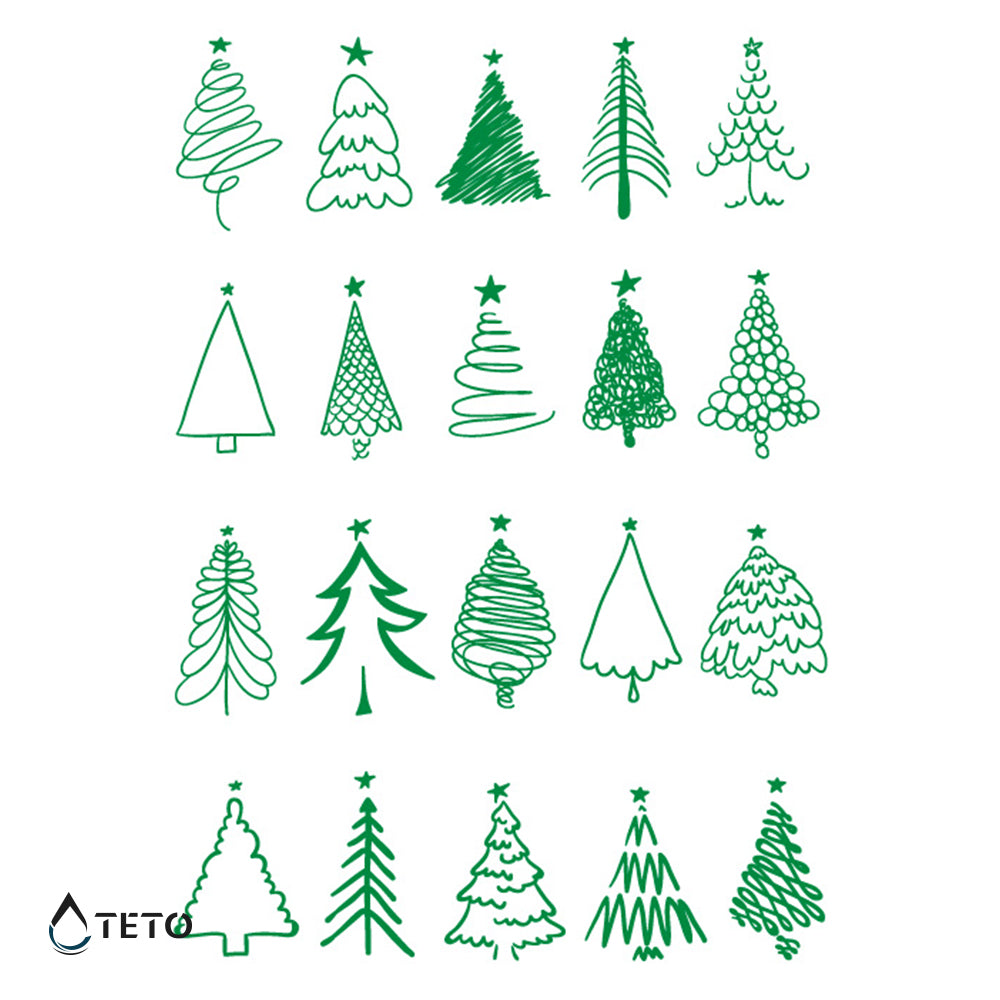 Weihnachtstannen - TETO Temporäre Tattoos