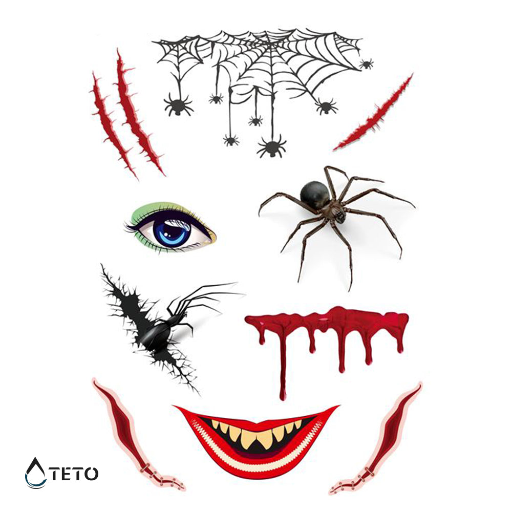 Gesicht aus Spinnen - TETO Temporäre Tattoos