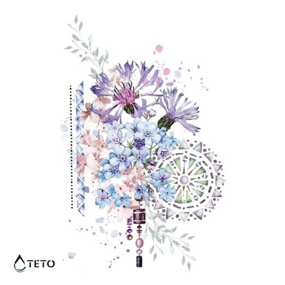 Verschiedene Blumen - TETO Temporäre Tattoos