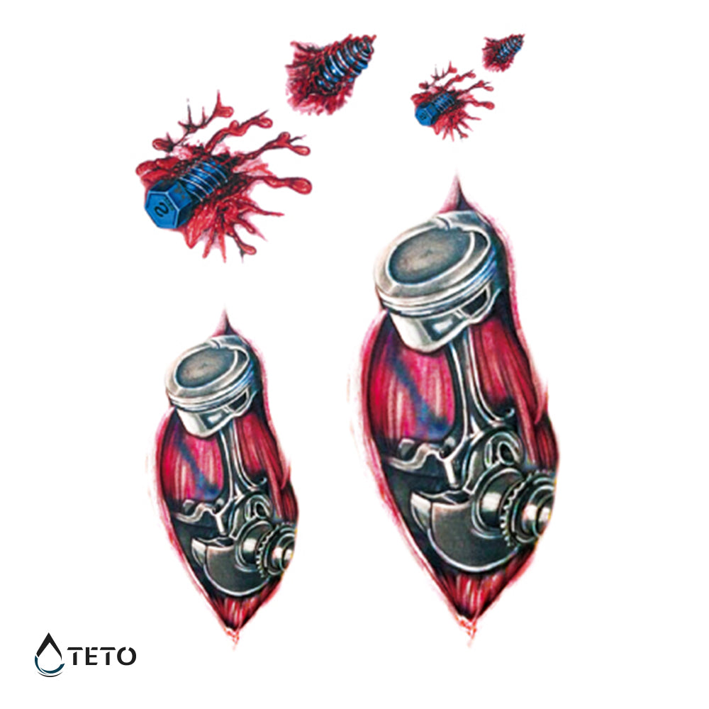 Metall auf dem Körper - TETO Temporäre Tattoos