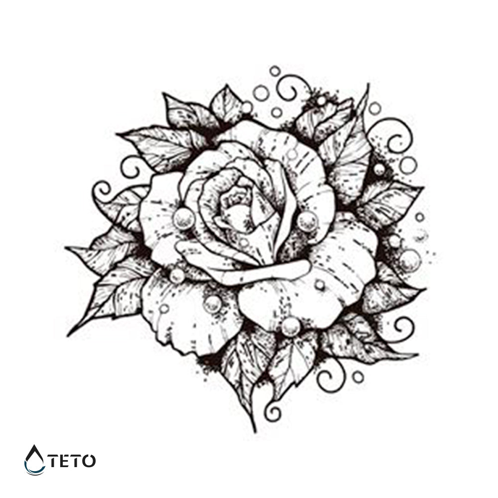 Nasse Blume - TETO Temporäre Tattoos
