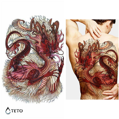 Roter Drache - TETO Temporäre Tattoos
