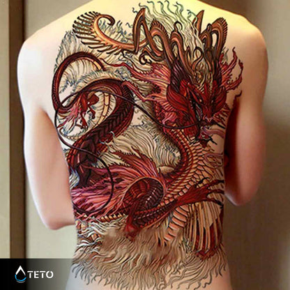 Roter Drache - TETO Temporäre Tattoos