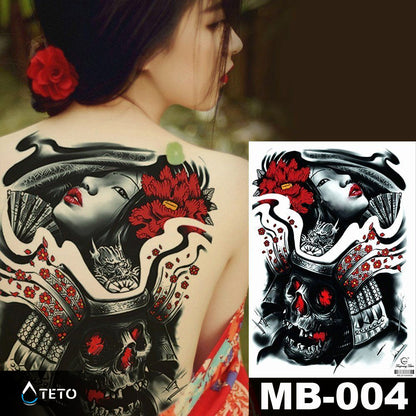 Gefährliche Frau mit Totenschädel - TETO Temporäre Tattoos