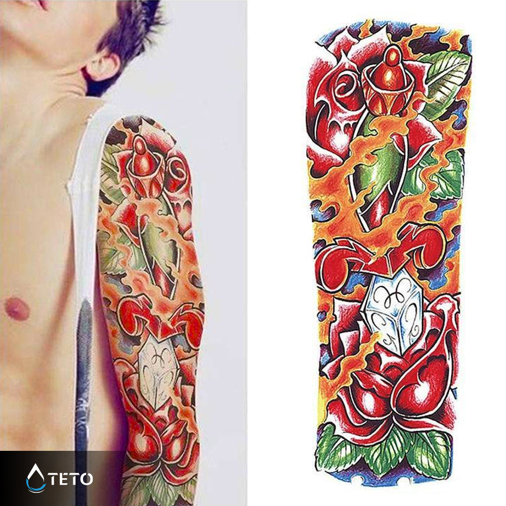Traditionelle Rose - TETO Temporäre Tattoos