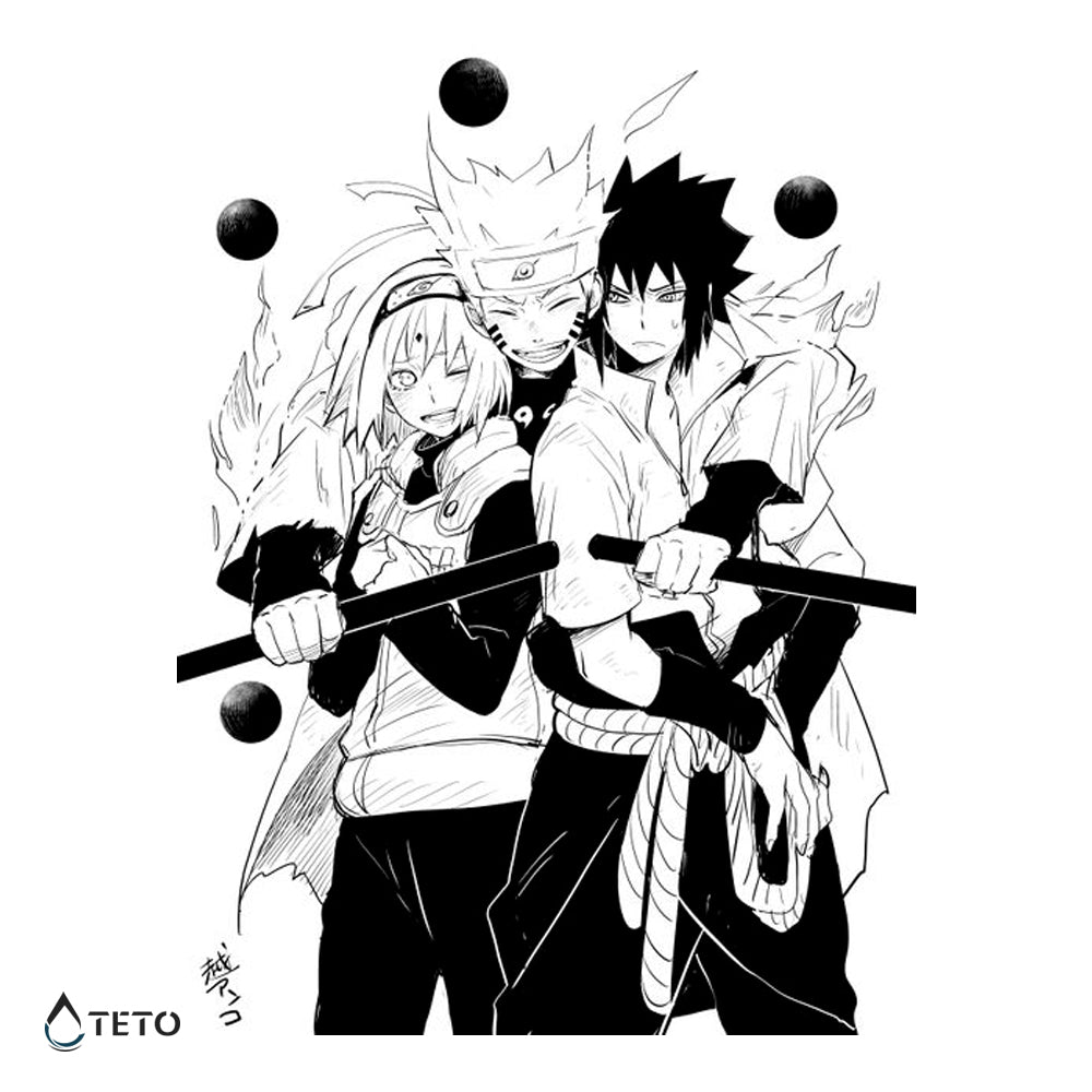 Naruto, Sakura und Sasuke - TETO Temporäre Tattoos