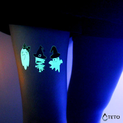 Lächelndes Gespenst - Leuchtet im Dunkeln - TETO Temporäre Tattoos