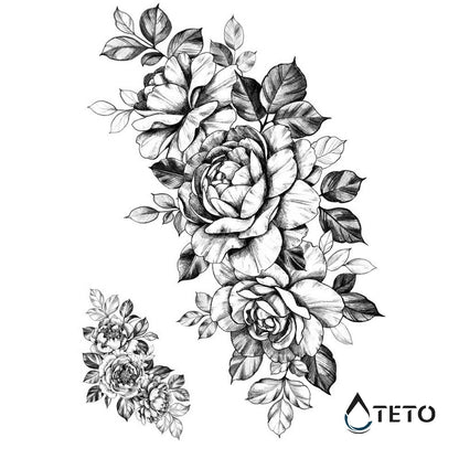 Romantische Rose - Set - TETO Temporäre Tattoos