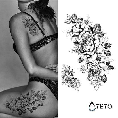 Romantische Rose - Set - TETO Temporäre Tattoos