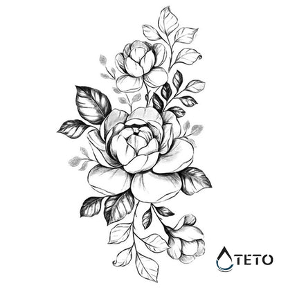 Romantische Rose - TETO Temporäre Tattoos