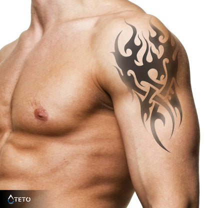 Brennender Tribal – Semipermanente - TETO Temporäre Tattoos
