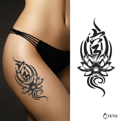 Singenes Seerosenblatt – Tribal – Semipermanente - TETO Temporäre Tattoos