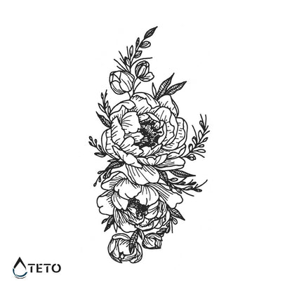Rosen mit Knospen – Semipermanente - TETO Temporäre Tattoos