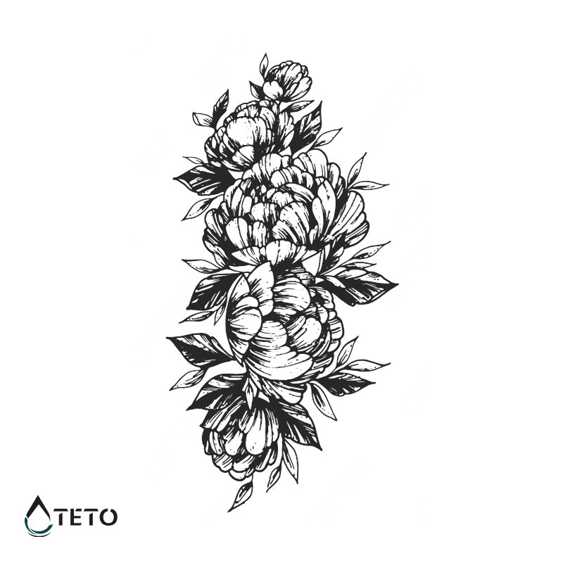 Pfingstrosen – Semipermanente - TETO Temporäre Tattoos