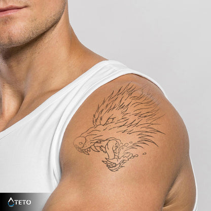 Wolf - Set – Semipermanente - TETO Temporäre Tattoos