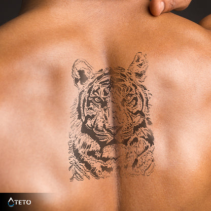 Grauer Tiger – Semipermanente - TETO Temporäre Tattoos
