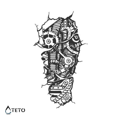 Motor in Körper und Herz – Semipermanente - TETO Temporäre Tattoos