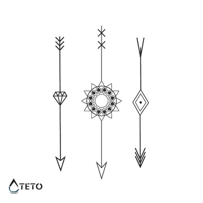 Pfeile - Set – Semipermanente - TETO Temporäre Tattoos