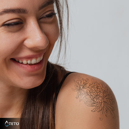 Chrysantheme – Semipermanente - TETO Temporäre Tattoos