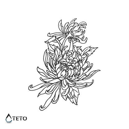 Chrysantheme – Semipermanente - TETO Temporäre Tattoos