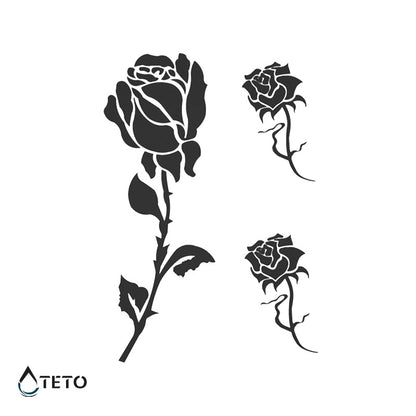 Rose - Set – Semipermanente - TETO Temporäre Tattoos