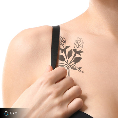 Paar Rosen – Semipermanente - TETO Temporäre Tattoos