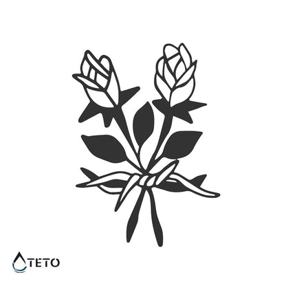 Paar Rosen – Semipermanente - TETO Temporäre Tattoos