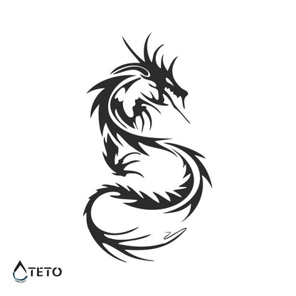 Minimalistischer Drache – Semipermanente - TETO Temporäre Tattoos
