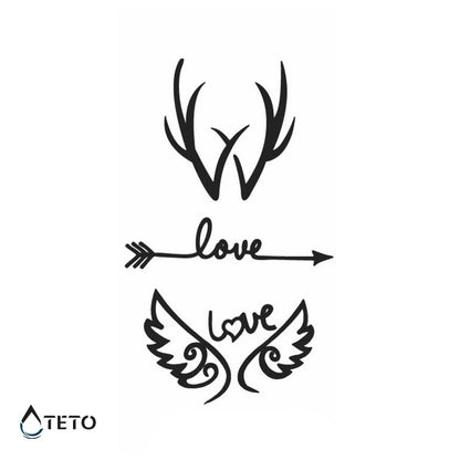 Liebe - Set – Semipermanente - TETO Temporäre Tattoos